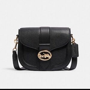 Coach Georgie Black Pebble Leather Crossbody Bag